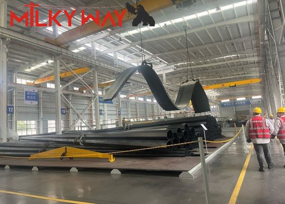 আফ্রিকার জন্য স্ট্রিট লাইটিং মেরুগুলির জন্য 8 মি 9 মি হট ডিপ গ্যালভানাইজড স্টিল মেরু