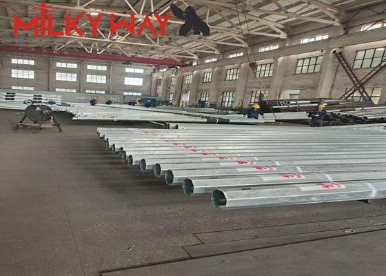 15M 8KN Gr65 ইস্পাত টিউবুলার মেরু আফ্রিকা বাজারের জন্য এবং BV সার্টিফিকেশন এবং 3 মিমি প্রাচীর বেধ সঙ্গে