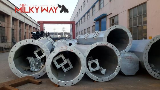 16 মি 18 মি উচ্চতা শঙ্কু বৈদ্যুতিক শক্তি মেরু 5 মিমি বেধ এএসটিএম এ 123 গ্যালভানাইজেশন স্ট্যান্ডার্ড