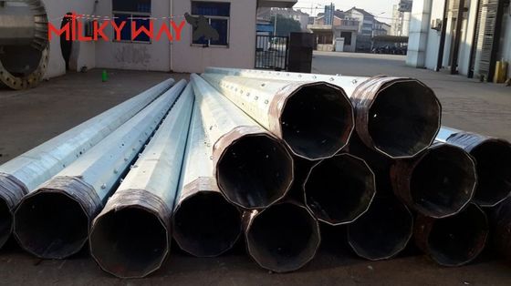 6-18m গরম গ্যালভানাইজড স্টিল পাওয়ার ধাতু মেরু পাওয়ার মেরু বৈদ্যুতিক পাওয়ার মেরু জন্য ট্রান্সমিশন লাইন