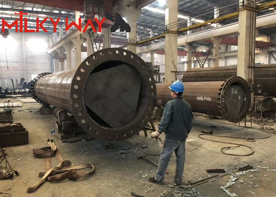 গরম গ্যালভানাইজড রাউন্ড 20 M স্টিল ইলেকট্রিক ইউটিলিটি পাওয়ার ট্রান্সমিশন টাওয়ার মনোপো হার্ডওয়্যার 4 মিমি পাওয়ার বিতরণের জন্য