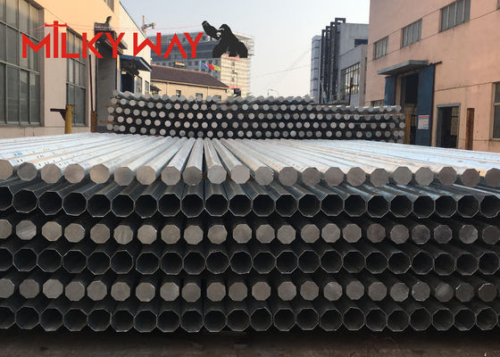 12m Gr65 বৈদ্যুতিক শক্তি সংক্রমণ জন্য গরম ডুব galvanized লেপ সঙ্গে অষ্টভুজ বৈদ্যুতিক ইস্পাত ইউটিলিটি মেরু