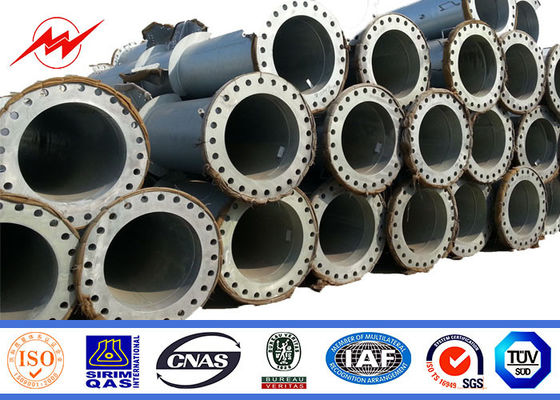 33 কেভি টাওয়ার বৈদ্যুতিক Galvanized টিউবুলার ইস্পাত মেরু 10-220kv ট্রান্সমিশন পাওয়ার লাইন