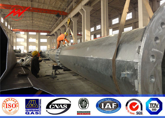 132kv 69kv ফিলিপাইন প্রকল্প জন্য galvanized 70ft বৈদ্যুতিক শক্তি মেরু বিতরণ