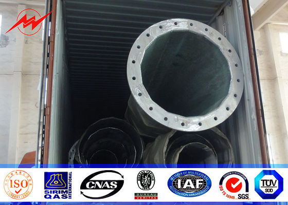132kv 69kv ফিলিপাইন প্রকল্প জন্য galvanized 70ft বৈদ্যুতিক শক্তি মেরু বিতরণ