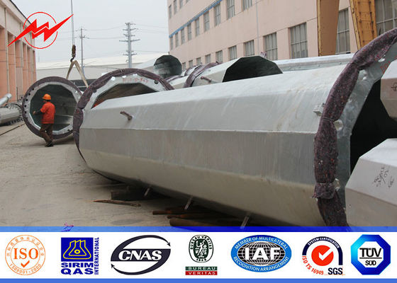 25ft থেকে 75ft বৈদ্যুতিক ক্যাসিয়াল তাপীয় ইস্পাত ইউটিলিটি মেরু, ইস্পাত শক্তি বিতরণ মেরু 10kv ~ 550kv