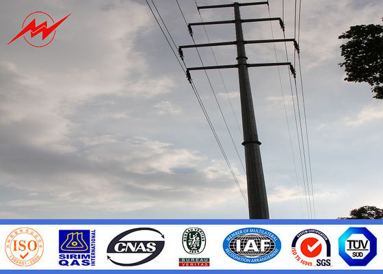 132kv বৈদ্যুতিক বিতরণ লাইন জন্য অষ্টকোণী ইস্পাত বৈদ্যুতিক উপযোগ মেরু