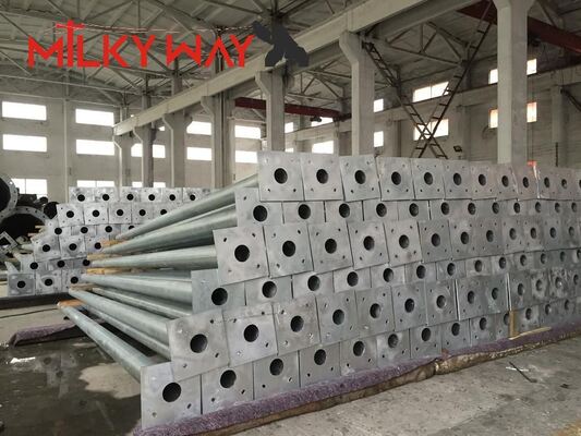 10m গ্যালভানাইজড হাই মাস্ট আউটডোর ল্যাম্প পোল হাইওয়ে লাইট পোল