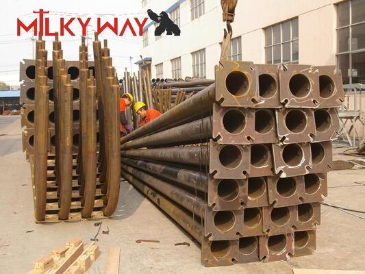 10m গ্যালভানাইজড হাই মাস্ট আউটডোর ল্যাম্প পোল হাইওয়ে লাইট পোল