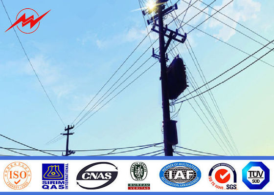 বন্টন লাইন প্রকল্পের জন্য বায়ু প্রুফ কনিকাল টেপার গল্ভাইজড ইস্পাত মেরু