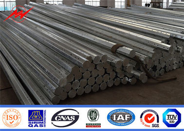 টেপারড অষ্টভুজাকার সিসিটিভি ইস্পাত ইউটিলিটি পোল গ্যালভানাইজড মেটাল টিউবুলার পাওয়ার