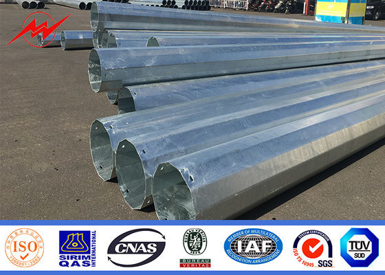সাসপেনশন ডাবল আর্ম আনুষাঙ্গিক সঙ্গে 15M Galvanized ইউটিলিটি পাওয়ার পোল