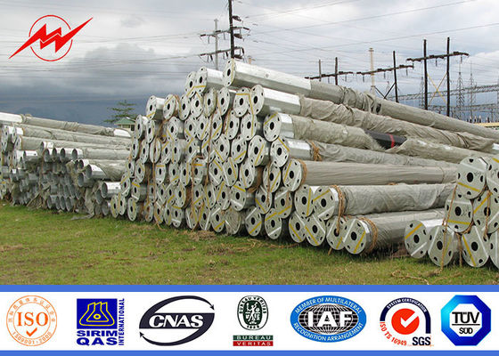 পাওয়ার ডিস্ট্রিবিউশন লাইন 69KV এর জন্য অষ্টভুজাকার বৈদ্যুতিক ইস্পাত ইউটিলিটি মেরু