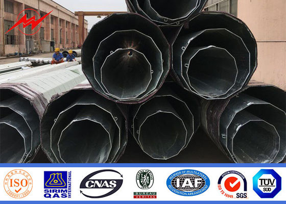 8 এম 6.5 কেএন ব্রেকিং লোড স্টিল টিউবুলার মেরু Q345 হট ডিপ গ্যালভানাইজেশন