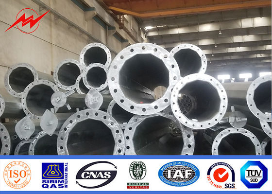 80FT - 90FT মনো পোল টাওয়ার যোগাযোগ বিতরণ লাইন সুরক্ষা খাঁচা সহ