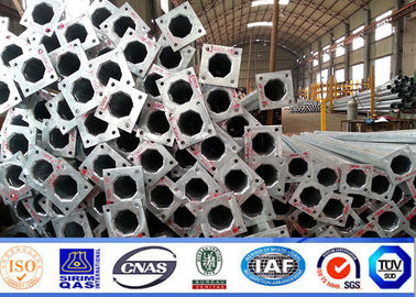 একক ক্রস আর্ম সঙ্গে Galvanized ইস্পাত 12m বহুভুজ রাস্তার আলো খুঁটি