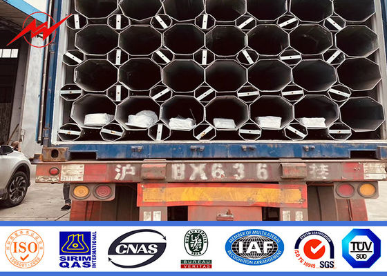 আফ্রিকার ট্রান্সমিশন লাইনের জন্য 9 মি 10 মি 12 মি 500 ড্যান ইউটিলিটি পাওয়ার মেরু শক্তিশালী এবং শক্তিশালী নকশা