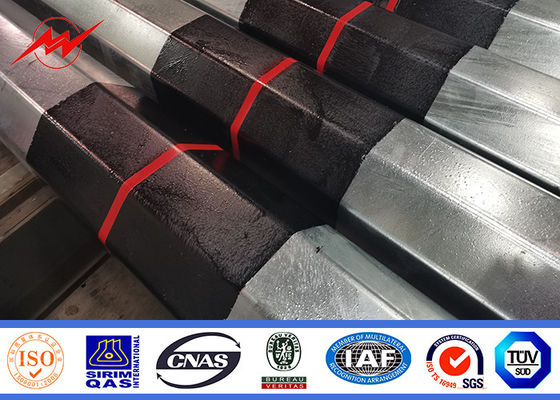 ট্রান্সমিশনের জন্য 9 মি বিটুমেন বারিয়াল টাইপ গ্যালভানাইজড স্টিল টিউবুলার মেরু