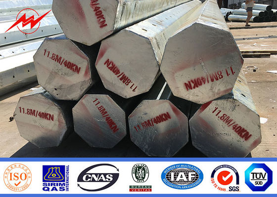 8 এম 16 ​​মিটার আফ্রিকা মেরু বাইরে বৈদ্যুতিক লাইন ইস্পাত পাওয়ার মেরু মিনিয়াম ফলন শক্তি 500 এমপিএ সহ