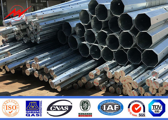 8 এম 16 ​​মিটার আফ্রিকা মেরু বাইরে বৈদ্যুতিক লাইন ইস্পাত পাওয়ার মেরু মিনিয়াম ফলন শক্তি 500 এমপিএ সহ