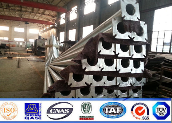একক ক্রস আর্ম সঙ্গে Galvanized ইস্পাত 12m বহুভুজ রাস্তার আলো খুঁটি