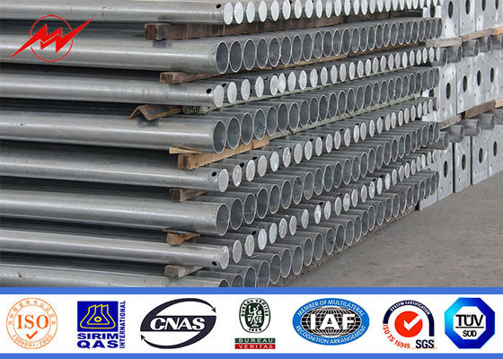 রাস্তা এবং হাইওয়ের জন্য 6 মি 7 মি 8 মি ফ্ল্যাঞ্জ টাইপ স্ট্রিট লাইট স্টিলের খুঁটি