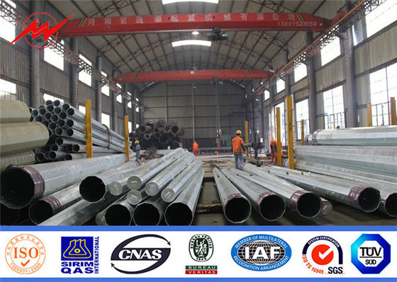 9m হট ডিপ Galvanization 1mm Galvapole রাস্তার আলো মেরু