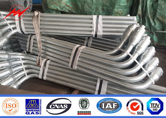একক ক্রস আর্ম সঙ্গে Galvanized ইস্পাত 12m বহুভুজ রাস্তার আলো খুঁটি