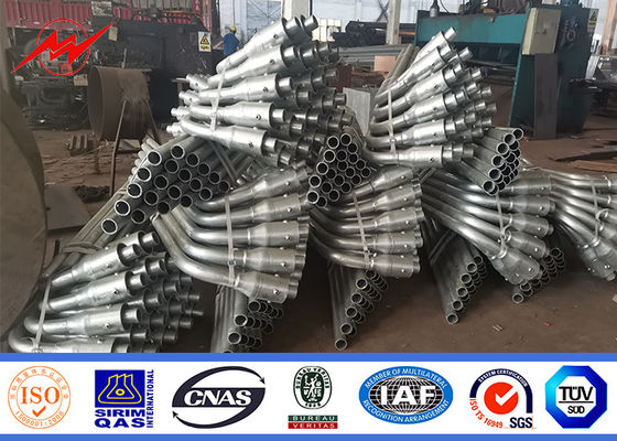 রাস্তা এবং হাইওয়ের জন্য 6 মি 7 মি 8 মি ফ্ল্যাঞ্জ টাইপ স্ট্রিট লাইট স্টিলের খুঁটি