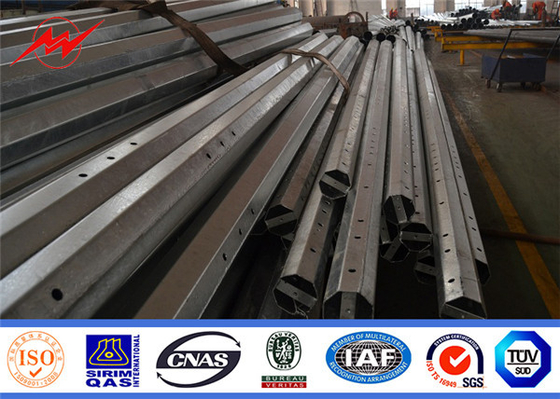 12m Q345 3mm ইস্পাত পাওয়ার পোল হট ডিপ গ্যালভানাইজড