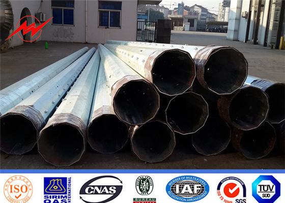 পেশাদার Astm A123 ইস্পাত নলাকার বৈদ্যুতিক খুঁটি ট্রান্সমিশন Galvanized Gr65
