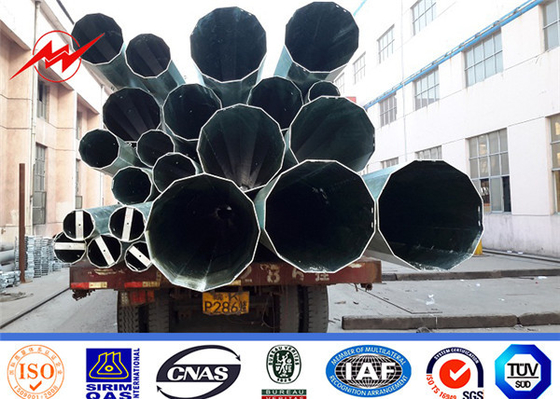 35FT গরম ডপ গ্যালভানাইজড সহ বিদ্যুৎ বিতরণের জন্য গ্যালভানাইজড স্টিলের মেরু