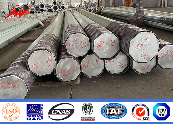 11m Q345 Gr65 উপাদান 110kv ইউটিলিটি ট্রান্সমিশন পোল টেপারড
