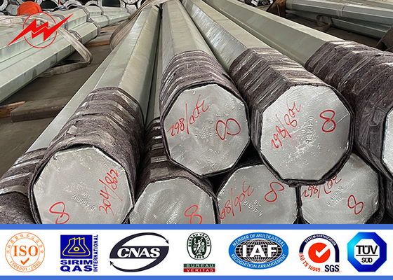 গ্যালভানাইজড ডিস্ট্রিবিউশন স্টিল পোল 30FT 9150mm 3.0mm পুরুত্ব