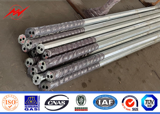 পেশাদার Astm A123 ইস্পাত নলাকার বৈদ্যুতিক খুঁটি ট্রান্সমিশন Galvanized Gr65