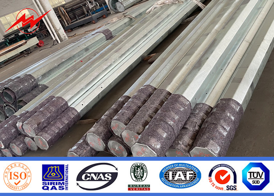 পেশাদার Astm A123 ইস্পাত নলাকার বৈদ্যুতিক খুঁটি ট্রান্সমিশন Galvanized Gr65