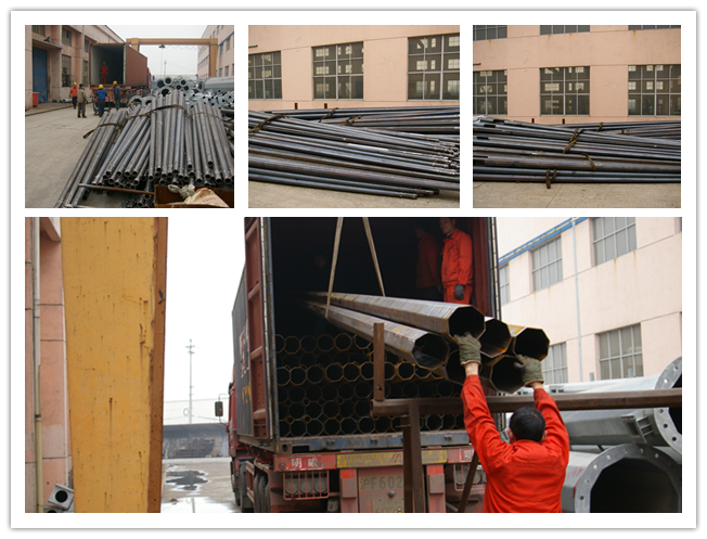 Hot dip galvanized 7m solar Street Light Poles with single arm 1