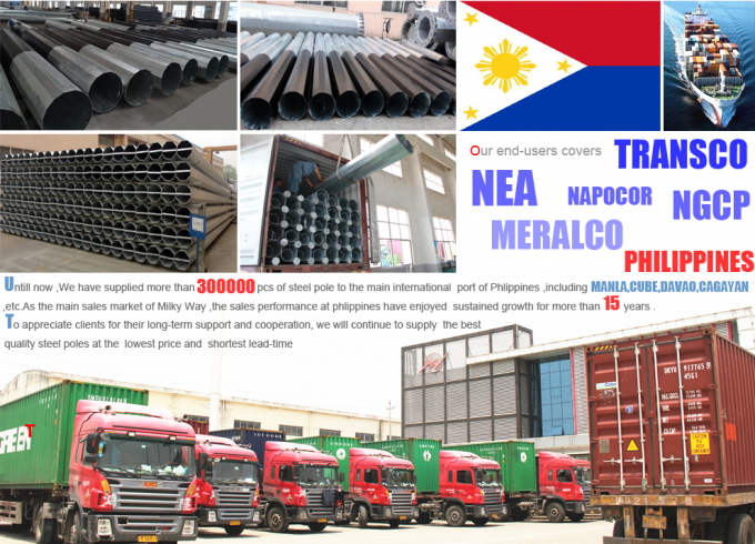 60FT 65FT 1280kg বিভিন্ন দেশের বাজার এবং প্রয়োজনীয়তার জন্য কাস্টমাইজযোগ্য বৈদ্যুতিক শক্তি মেরু 1