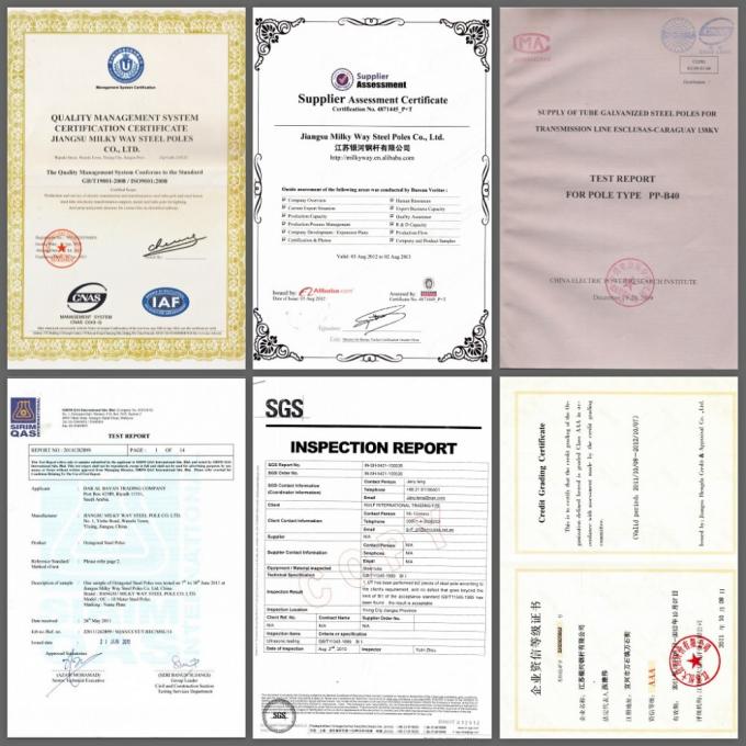 12m Hot Dip Galvanized Steel Power Pole with 450MPa Yield Stress and Dodecagonal Shape for Electric Power Transmission 2